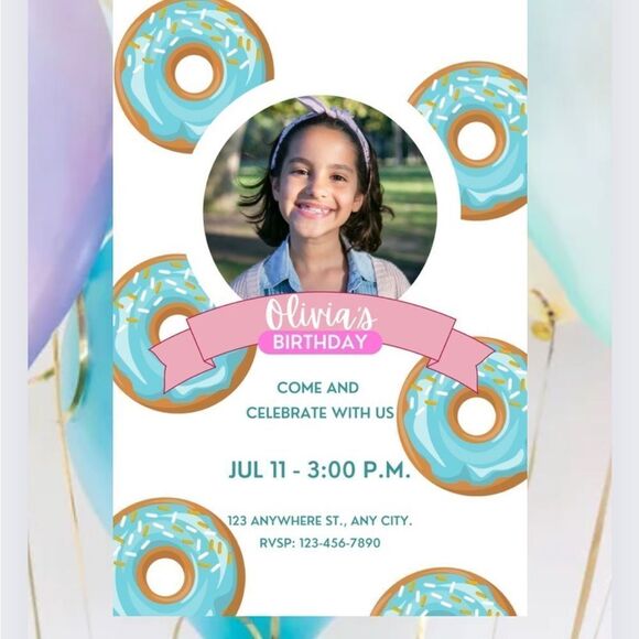 20 Personalized Birthday Party Invitations - Picture 2 of 2